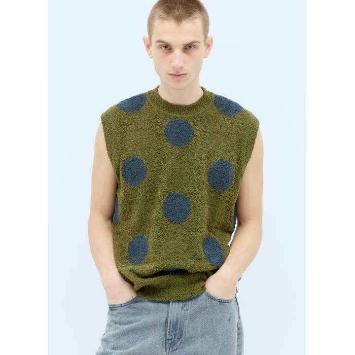 Brain Dead 【 Teddy Fur Dot Knit Sweater Vest Men 】 ニット トレーナー ベスト メンズファッション トップス ニット セーター メンズ(4)