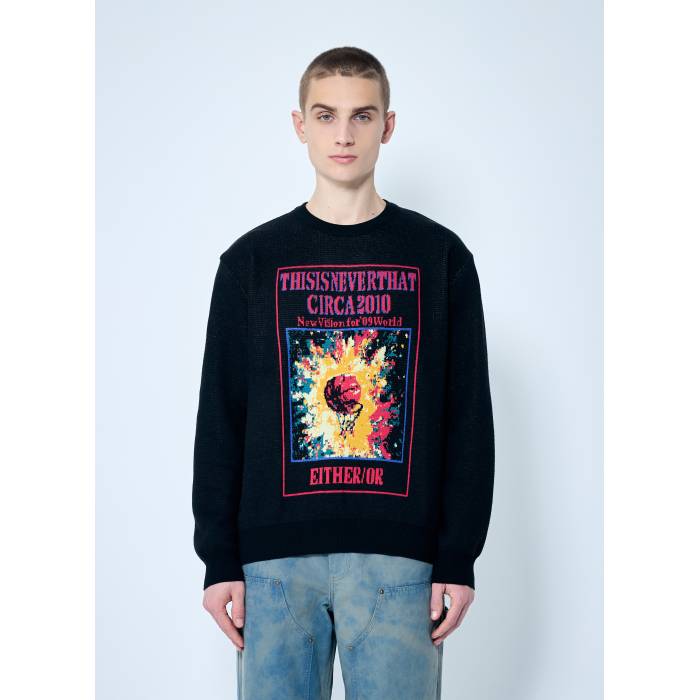 Thisisneverthatr 【 Basketball Hoop Knit Sweater Men Blk 】 バスケットボール フープ ニット トレーナー メンズファッション トップス パーカー メンズ