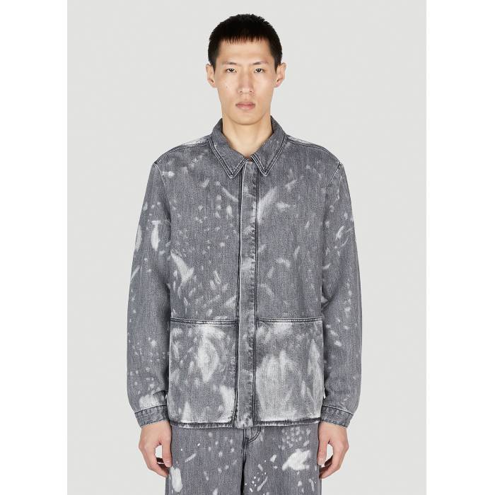 Ln-Cc X Non 【 Work Bleached Denim Jacket Men Gry 】 デニム Jacket ジャケット メンズファッション コート ジャケット メンズ
