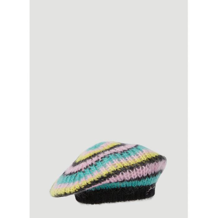 ガニー Ganni 【 Striped Mohair Beret Women Blk 】 バッグ 小物 ブランド雑貨 帽子 レディース帽子 ..