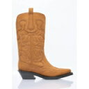 ガニー Ganni 【 Mid Shaft Embroidered Western Boots Women 】 ミッド ウェスタン ブーツ 靴 レディース靴 ブ...