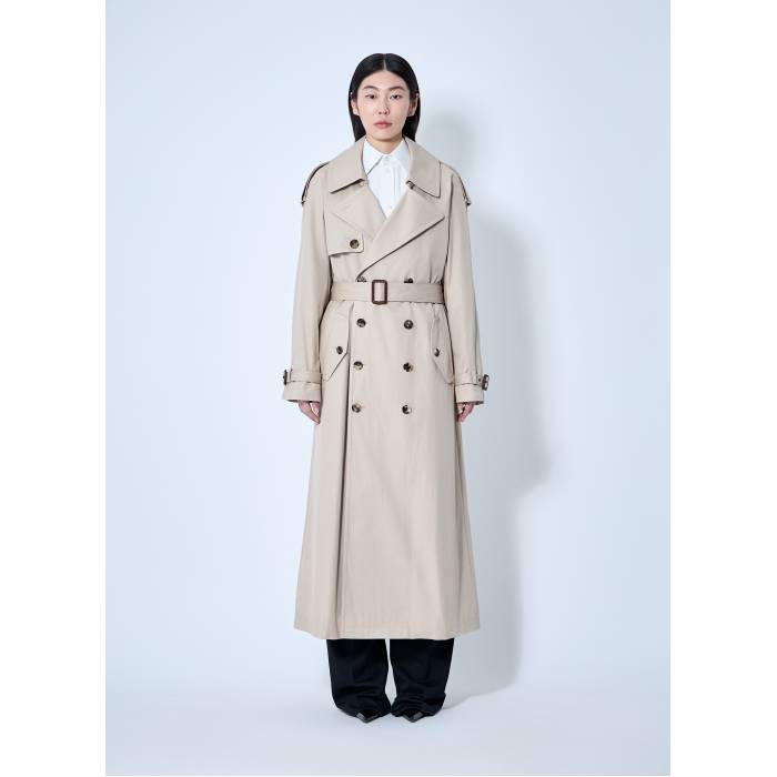 サンローラン Saint Laurent 【 Cotton Twill Trench Coat Women Bei 】 レディースファッション コート ジャケッ...