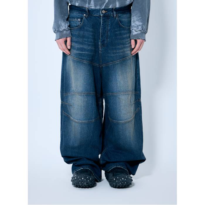 バレンシアガ Balenciaga 【 Baggy Panel Construction Jeans Men Blu 】 ジーンズ メンズファッション..