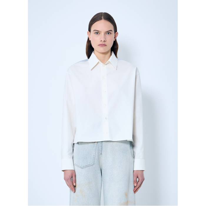 メゾン マルジェラ Mm6 Maison Margiela 【 Cropped Contrast Shirt Women Wht 】 レディースファッション トップス その他 レディース
