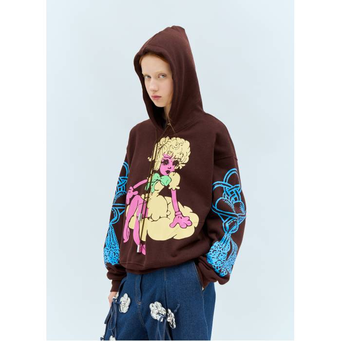 Chopova Lowena 【 Screen Printed Hooded Sweatshirt Women Brn 】 フード付 スウェット トレーナー ..