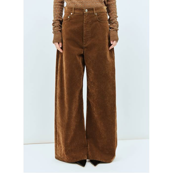 スポーツマックス Sportmax 【 Flocked Denim Pants Women Brn 】 デニム レディースファッション ボトムス パンツ レディース