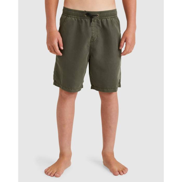 ビラボン Billabong 【 Boys 8-16 All Day Overdye Layback 16" Boardshorts Boys Dark Military 】 キ..