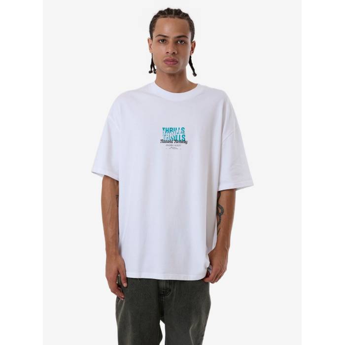Thrills 【 Mens Natural Remedy Box Fit Oversized T-Shirt Mens White 】 メンズ ナチュラル ボックス Tシャツ メンズファッション トップス Tシャツ カットソー メンズ 白色 ホワイト