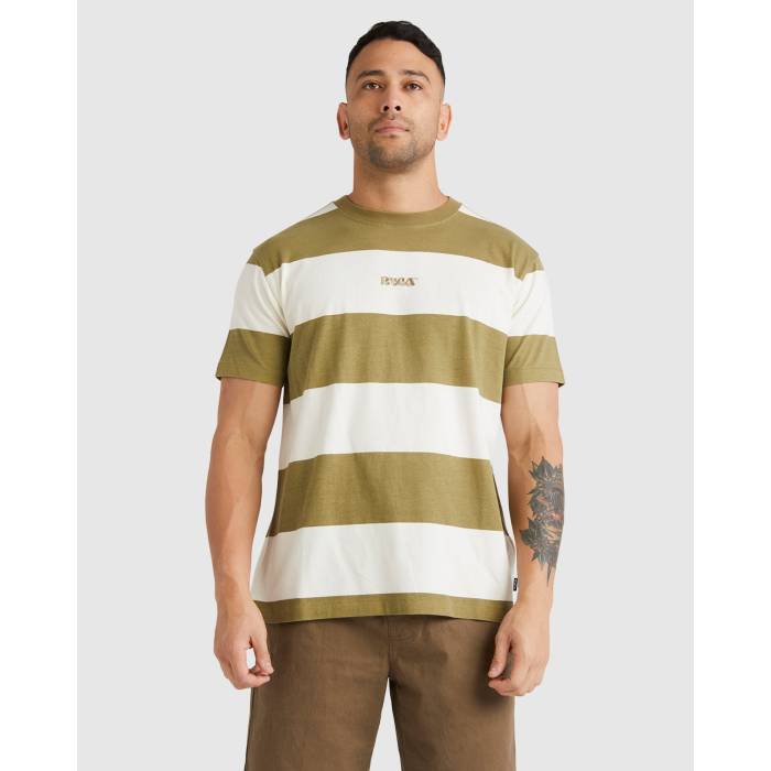ルーカ Rvca 【 Mens Spring Hit Stripe T-Shirt Mens Herb 】 メンズ Spring スプリング Stripe スト..