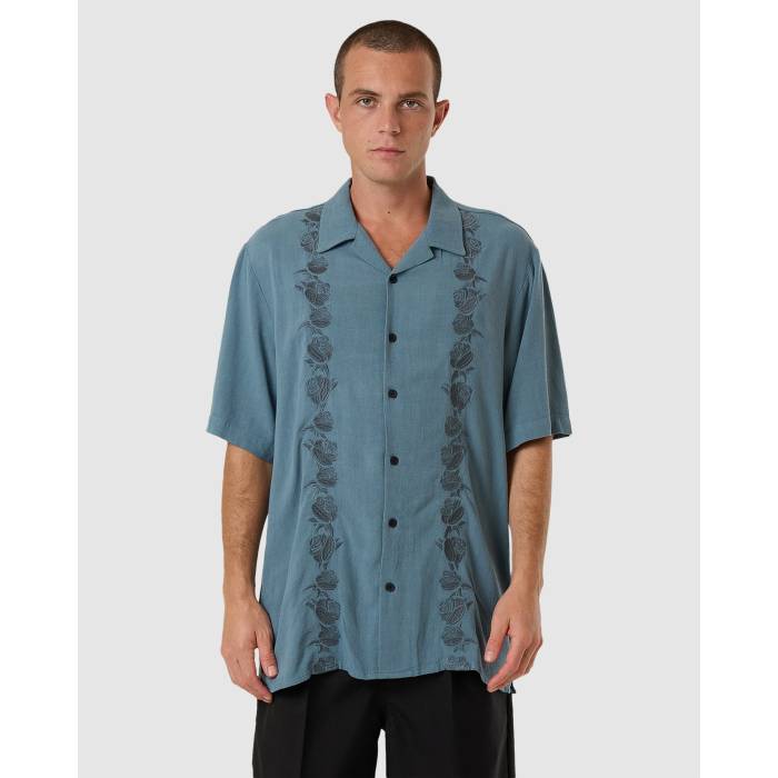 Thrills  Mens All Relatable Bowling Shirt Mens Stormy Sea   󥺥ե...