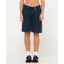 ラスティ Rusty 【 Womens Flip Mommy Low Rise Wide Leg Denim Shorts Womens Deep Blue / Lime 】 レディース ライズ デニム ショーツ レディースファッション ボトムス パンツ レディース ディープ 青色 ブルー ラ