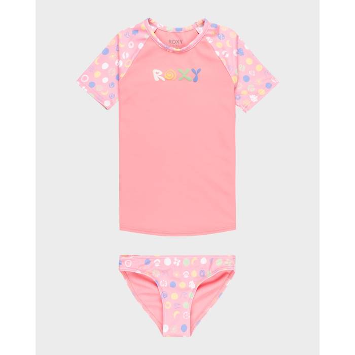 ロキシー Roxy 【 Girls 8-16 Dot Short Sleeve Lycra Rash Vest Girls Plumeria Roxy Dots 】 Sleeve スリーブ ベスト キッズ ベビー マタニティ キッズファッション 水着 ジュニア キッズ Roxy ロキシー