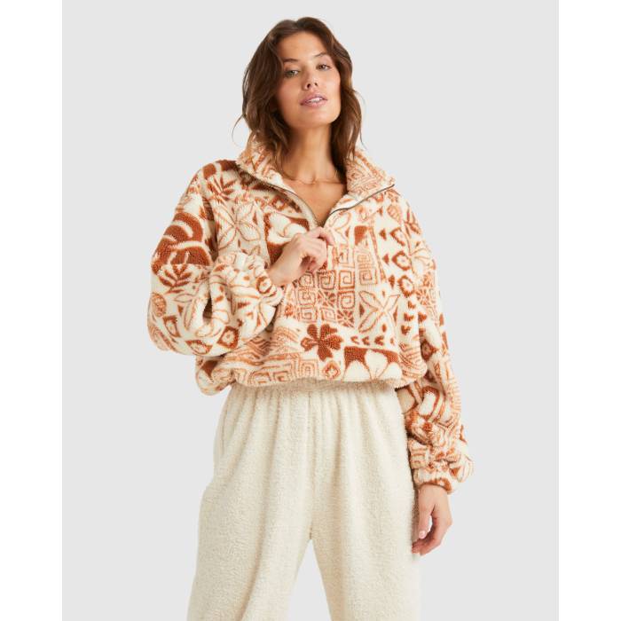 ビラボン Billabong 【 Womens Totally Tiki Half Zip Fleece Jumper Womens Toffee 】 レディース ハーフ フリース レディースファッション トップス スウェット トレーナー レディース