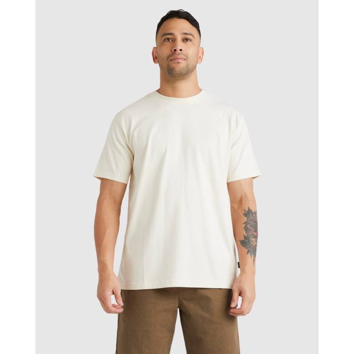 롼 Rvca  Mens Basic T-Shirt Mens Unbleached   T 󥺥եå ȥå...