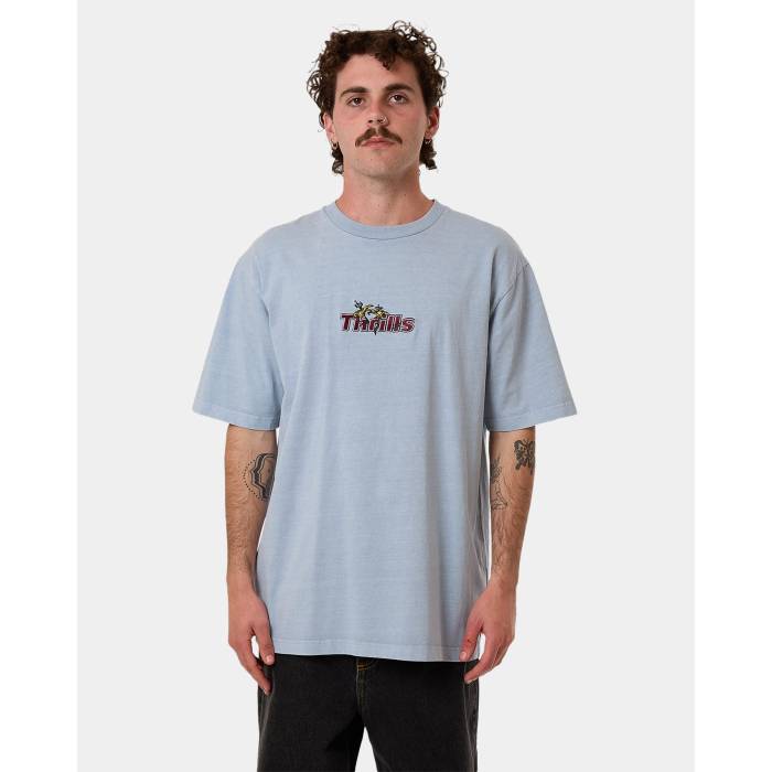 Thrills 【 Mens Solace Of Nature Oversized T-Shirt Mens Blue Fog 】 メンズ Tシャツ メンズファッション トップス Tシャツ カットソー メンズ 青色 ブルー