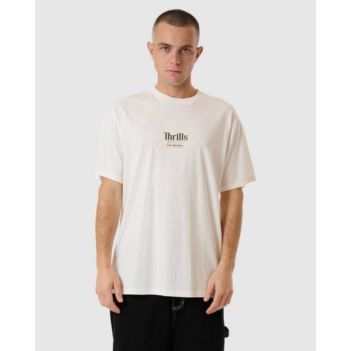 Thrills  Mens Higer Road Merch Fit T-Shirt Mens Heritage White   ...