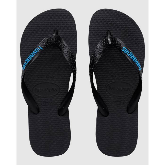 ハワイアナス Havaianas 【 Mens Rubber Logo Thongs Mens Pto/Azu 】 メンズ ラバー ロゴ メンズ