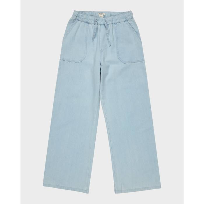 ロキシー Roxy 【 Girls 4-16 Seaside View Regular Denim Pants Girls Light Blue 】 デニム キッズ ベビー マタニティ キッズファッション パンツ ジュニア キッズ 青色 ブルー