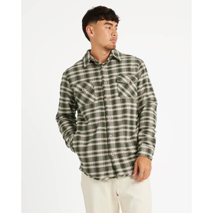 Von Zipper 【 Mens Night Howler Long Sleeve Shirt Mens Olive 】 メンズ ナイト Sleeve スリーブ メンズファッション トップス カジュアルシャツ メンズ olive オリーブ