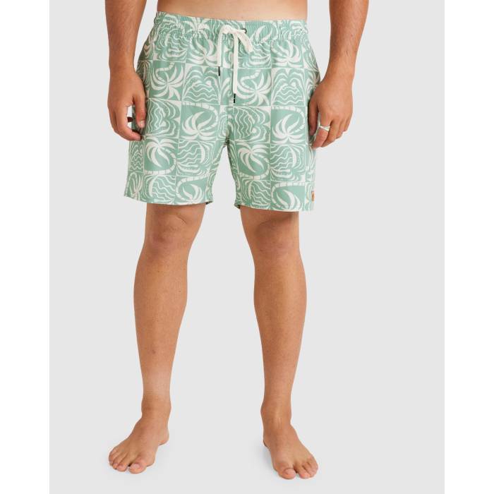 롼 Rvca  Mens Exotica Print Elastic 17