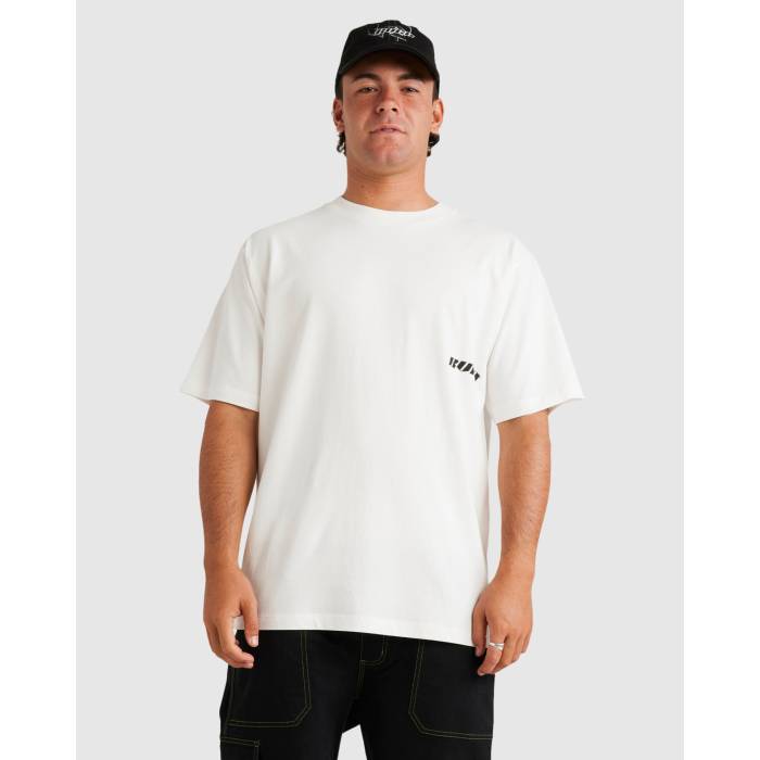 ルーカ Rvca 【 Mens Niziolek T-Shirt Mens Antique White 】 メンズ Tシャツ メンズファッション トップス Tシャツ カットソー メンズ 白色 ホワイト