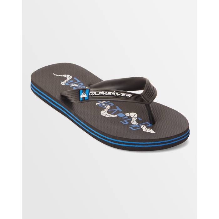 クイックシルバー Quiksilver 【 Boys 8-16 Molokai Art Beach Thongs Boys Black 4 】 アート キッズ ..