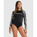 ビラボン Billabong 【 Girls 6-14 In Da Jungle Long Sleeve Bodysuit Girls Black 】 Sleeve スリーブ ボディースーツ キッズ ベビー マタニティ キッズファッション 水着 ジュニア キッズ 黒色 ブラック