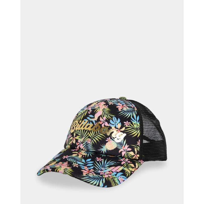 ビラボン Billabong 【 Girls 8-16 In Da Jungle Trucker Cap Girls Black 】 トラッカー キャップ 帽子 キッズ ベビー マタニティ キッズファッション 帽子 キャップ ジュニア キッズ 黒色 ブラック