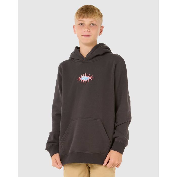 リップカール Rip Curl 【 Boys 8-16 Raw Engergy Skull Pullover Hoodie Boys Washed Black 】 フーデ..