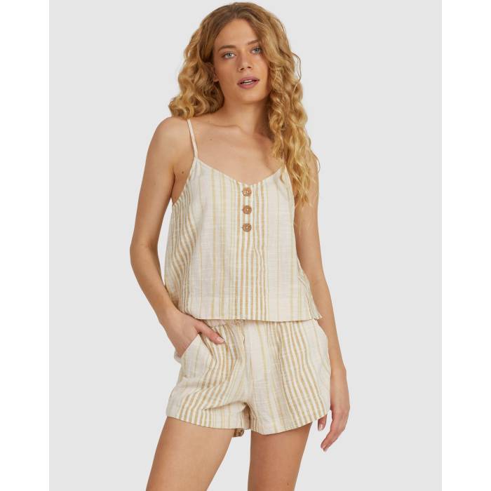 リップカール Rip Curl 【 Womens Classic Surf Stripe Walk Shorts Womens Tan 】 レディース クラシック Stripe ストライプ ウォーク ショーツ レディース