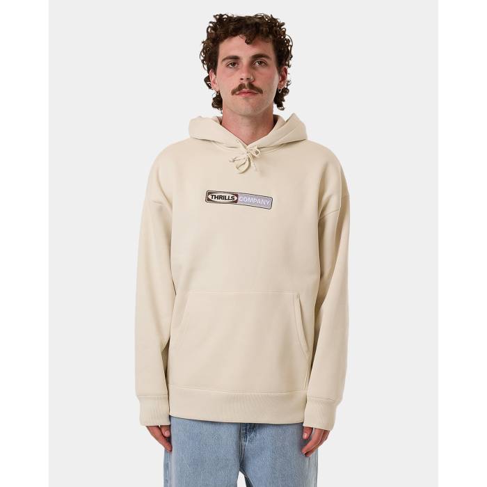 Thrills  Mens Locked In Slouch Pullover Hoodie Mens Heritage White  ...