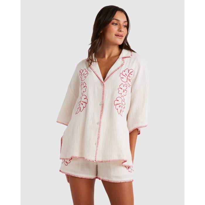 Nunui 【 Womens Tropical Shirt Womens Antique 】 レディース レディースファッション トップス シャツ ブラウス レディース