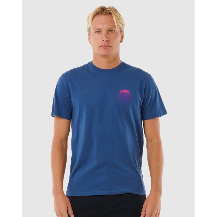 リップカール Rip Curl 【 Mens Wetsuit Icon T-Shirt Mens Washed Navy 】 メンズ アイコン Tシャツ メンズファッション トップス Tシャツ カットソー メンズ 紺色 ネイビー