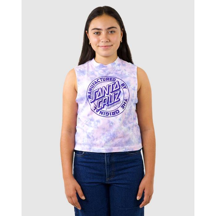 サンタクルーズ Santa Cruz 【 Girls 8-16 Mfg Dot Mono Front Muscle Tank Girls Pale Pink Tie Dye ..