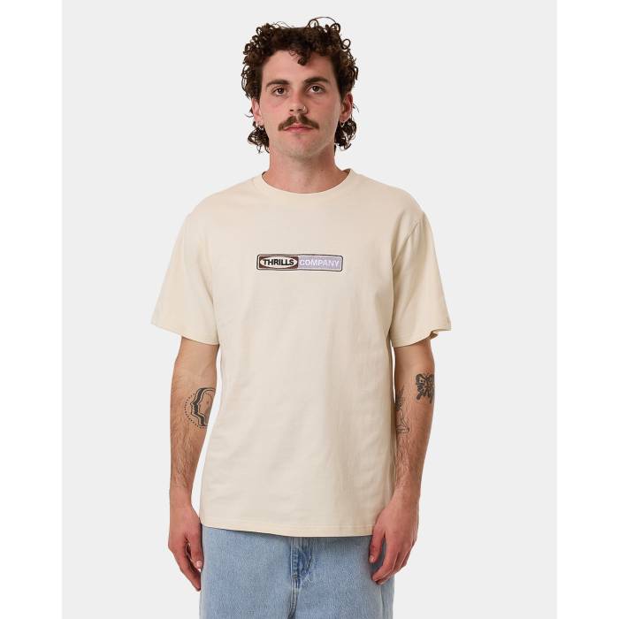 Thrills  Mens Locked In Merch Fit T-Shirt Mens Heritage White   T...
