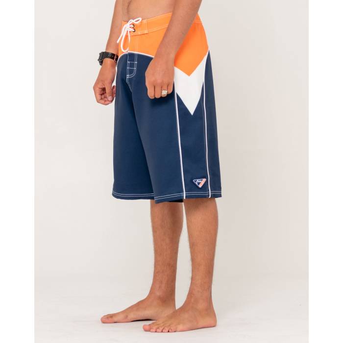 ラスティ Rusty 【 Mens Straight Pipe Fixed Waist Boardshorts Mens Navy Blue 】 メンズ メンズファッション 水着 メンズ 紺色 ネイビー 青色 ブルー
