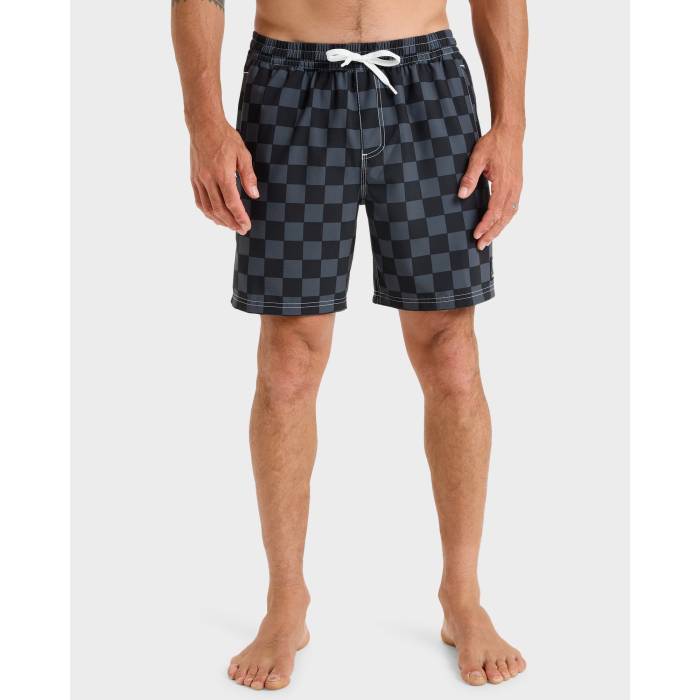 クイックシルバー Quiksilver 【 Mens Og Straight 17" Boardshorts Mens Irongate Checker 】 メンズ メンズファッション 水着 メンズ
