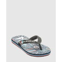 クイックシルバー Quiksilver 【 Boys 2-7 Molokai Art Thongs Boys Grey 2 】 アート キッズ ベビー マタニティ キッズファッション 靴 サンダル ジュニア キッズ 灰色 グレー(4)