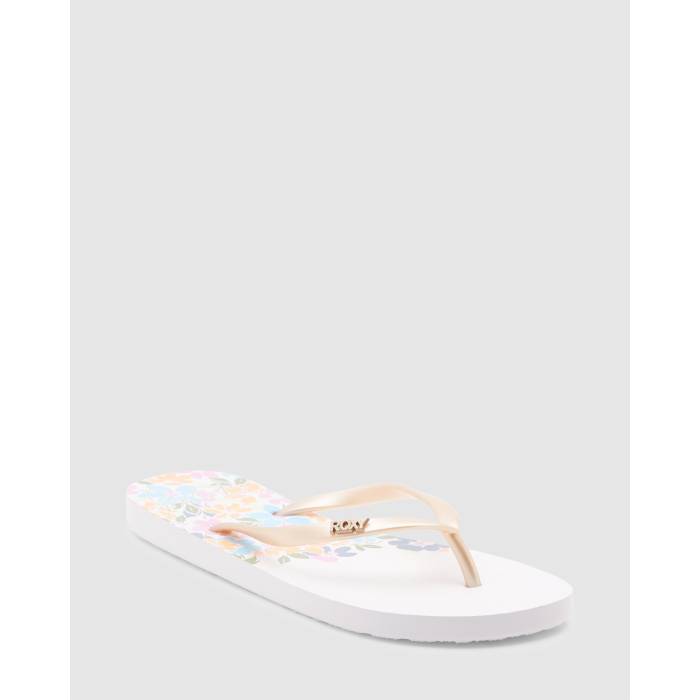 ロキシー Roxy 【 Womens Viva Stamp Thongs Womens White/Turquoise/Orchid 】 レディース 靴 レディ..