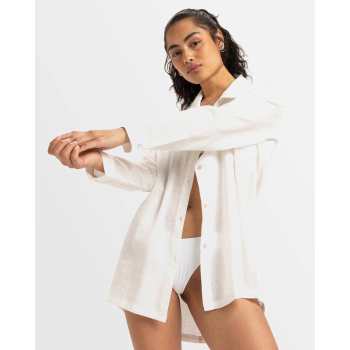 ロキシー Roxy 【 Womens New Solid Blue Riptide Cover Up Womens Cloud Dancer 】 レディース ソリッド 青色 ブルー レディースファッション ドレス レディース