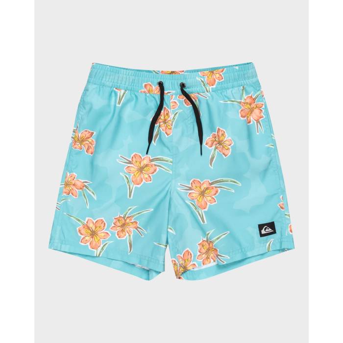 楽天スニケスクイックシルバー Quiksilver 【 Boys 8-16 Everyday Straight Volley Boardshorts Boys Marine Blue Backyards 】 キッズ ベビー マタニティ キッズファッション 水着 ジュニア キッズ 青色 ブルー