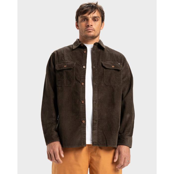 クイックシルバー Quiksilver 【 Mens Venture Long Sleeve Shirt Mens Turkish Coffee 】 メンズ Sleeve スリーブ メンズファッション トップス カジュアルシャツ メンズ