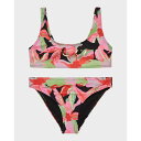 ロキシー Roxy 【 Girls 8-16 Active Regular Two Piece Girls Anthracite The Moves Floral 】 キッズ ベビー マタニティ キッズファッション 水着 ジュニア キッズ(4)