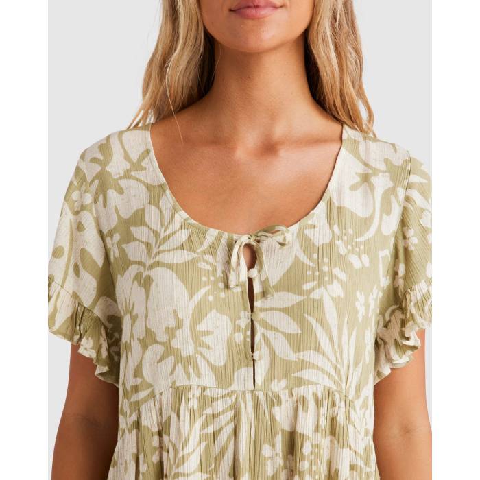 ビラボン Billabong 【 Womens Off Tropic Tiered Mini Dress Womens Avocado 】 レディース ドレス レディースファッション ドレス レディース
