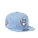 ニューエラ New Era 【 Milwaukee Brewers 50Th Anniversary Summer Sky Peach Edition 59Fifty Fitted Hat Men Blue 】 ミルウォーキー ブルワーズ Summer サマー スカイ バッグ 小物 ブランド雑貨 帽子 メンズ帽子 キャッ