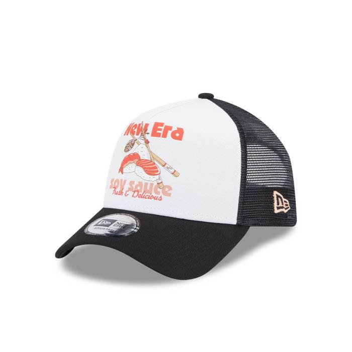 ニューエラ New Era 【 Soy Sauce Food 9Forty A Frame Trucker Snapback Hat Men Black 】 トラッカー..