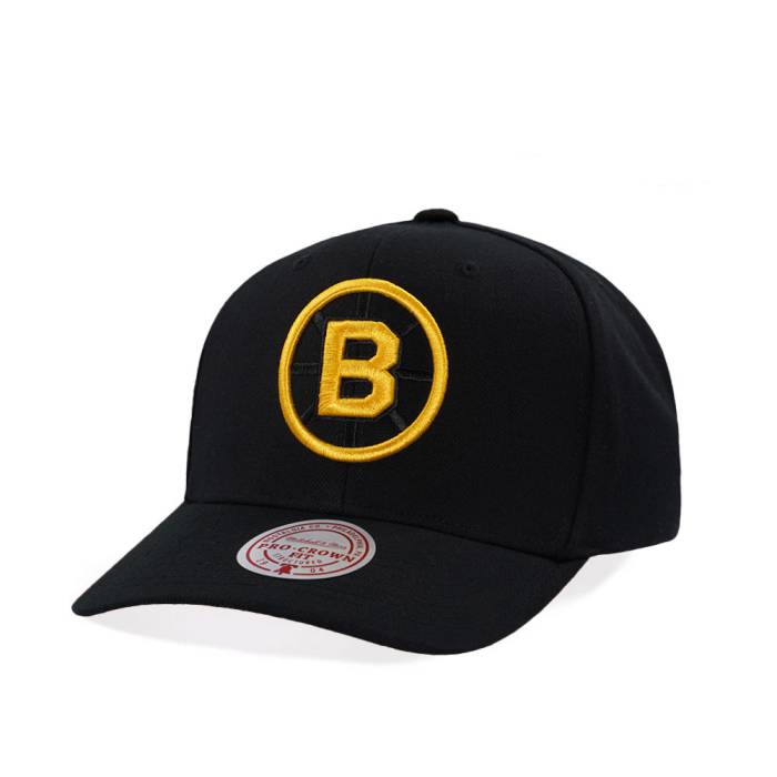 ミッチェル&ネス Mitchell & Ness 【 Boston Bruins Pro Crown Fit Vintage Black Snapback Hat Men Black 】 ボストン ブルーインズ プロ vintage ビンテージ・ヴィンテージ 黒色 ブラック Snapback スナップバック バッ