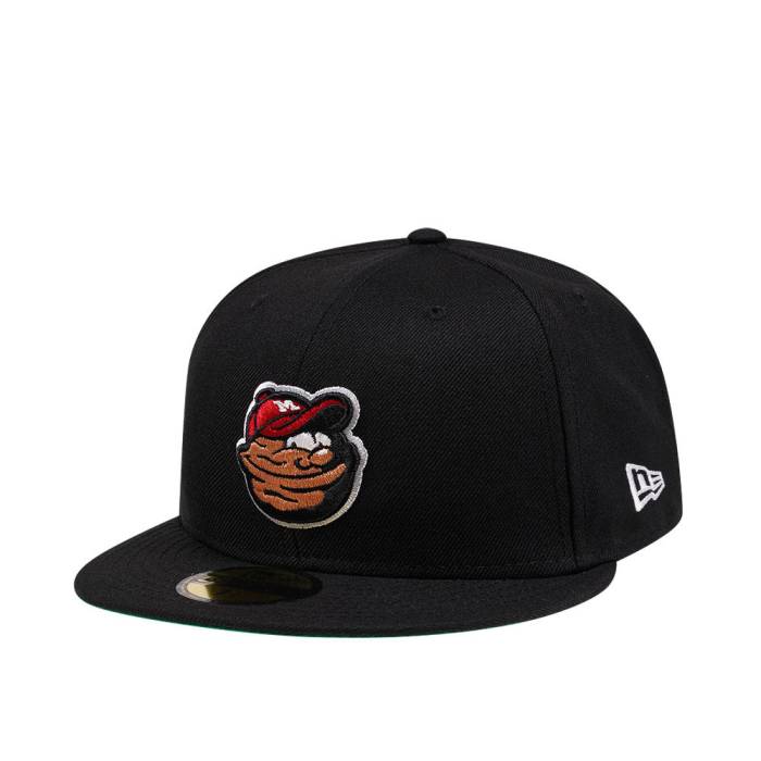 ニューエラ New Era 【 Modesto Nuts Throwback Edition 59Fifty Fitted Hat Men Black 】 バッグ 小物 ブランド雑貨 帽子 メンズ帽子 キャップ メンズ 黒色 ブラック