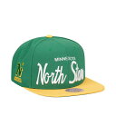 ミッチェル&ネス Mitchell & Ness 【 Minnesota North Stars Vintage Script Snapback Hat Men Green 】 ミネソタ ノース スターズ vintage ビンテージ・ヴィンテージ スクリプト Snapback スナップバック バッグ バッグ