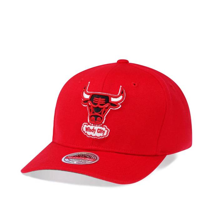 ミッチェル&ネス Mitchell & Ness 【 Chicago Bulls Team Ground Windy City Red Line Solid Flex Snapback Hat Men Red 】 シカゴ ブルズ Team チーム シティ Red 赤・レッド ソリッド Snapback スナップバック バッグ バッグ